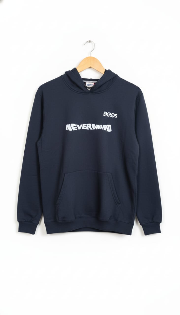 Nevermind x Stay Weird Navy Hoodie – Ekros Street Classic.